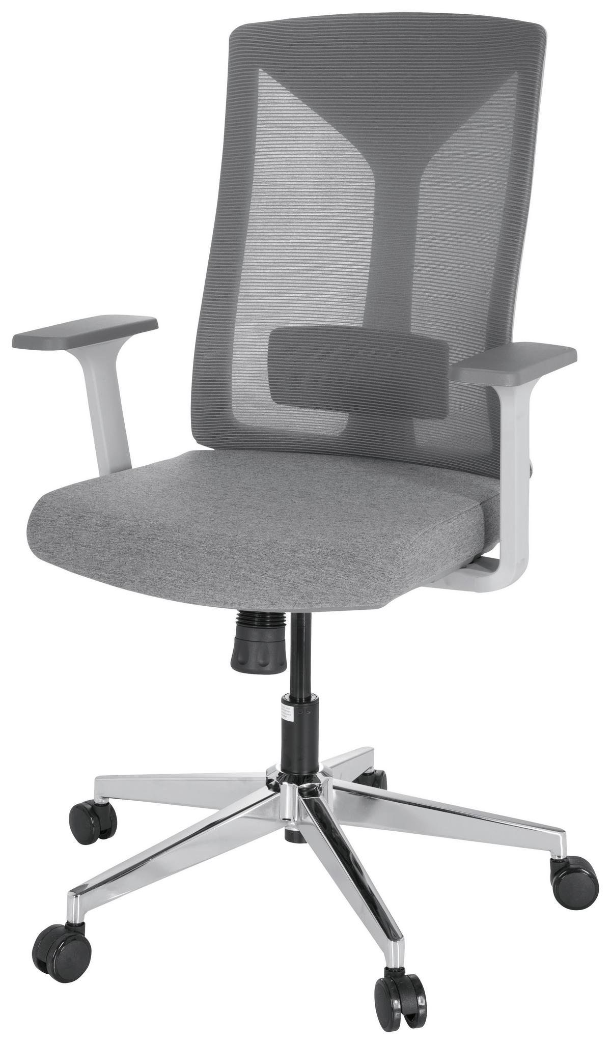 Pisarniški Stol Halifax, Siva - siva/bela, Moderno, kovina/umetna masa (63/116/66cm) - MID.YOU