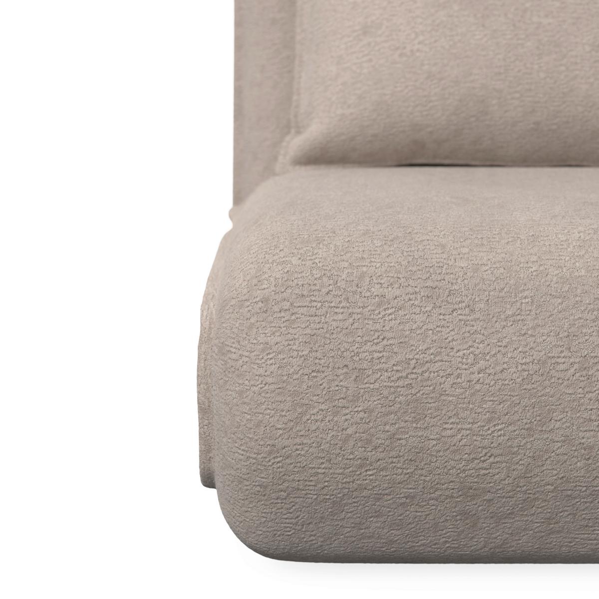 Schlafsofa Macy Bouclé Beige - Beige, MODERN, Textil/Metall (140/35/63cm) - Bessagi Home