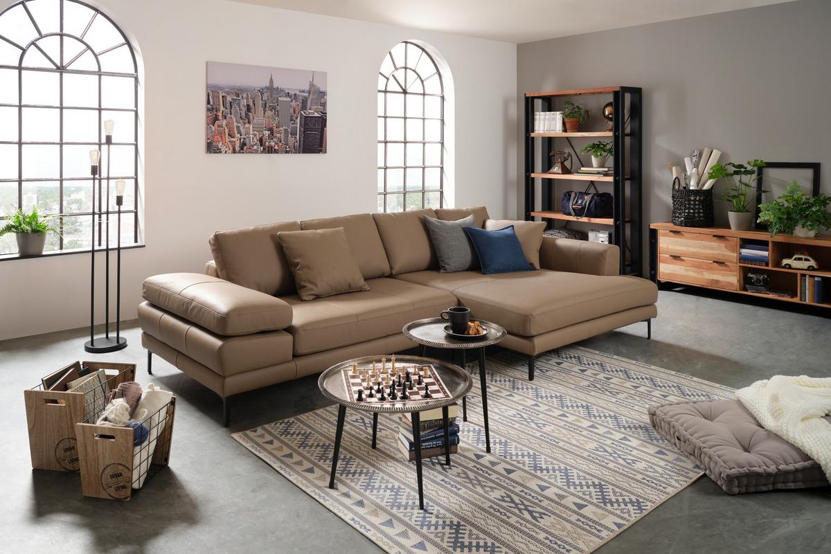 Regal in Naturfarben Massiv - Schwarz/Naturfarben, Lifestyle, Holz (120/190/35cm) - Zandiara