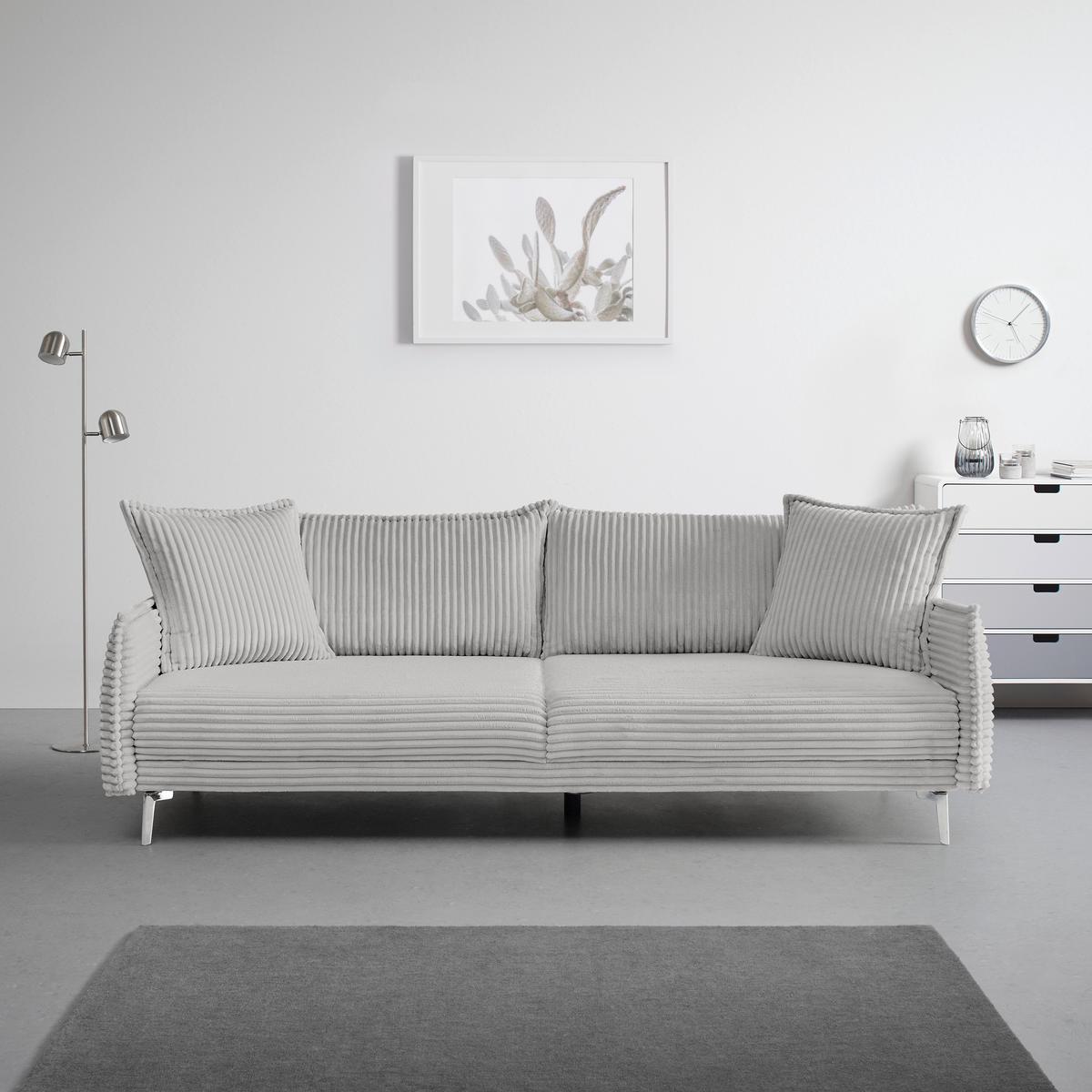Mega Sofa Kiss - svijetlo siva/boje kroma, Moderno, drvo/metal (241/90/117cm) - Mömax