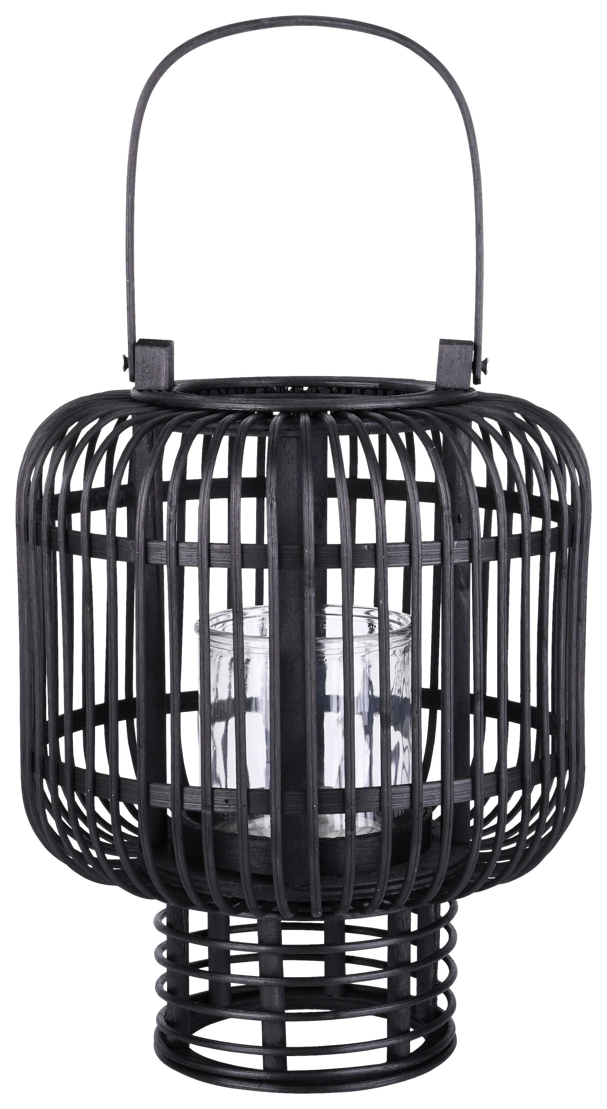 Lámpás Levin - fekete, Lifestyle, Üveg/természetes anyagok (25/30cm) - Modern Living