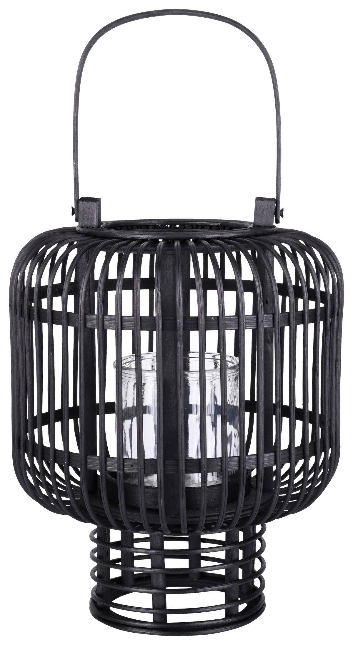 Lámpás Levin - fekete, Lifestyle, Üveg/természetes anyagok (25/30cm) - Modern Living