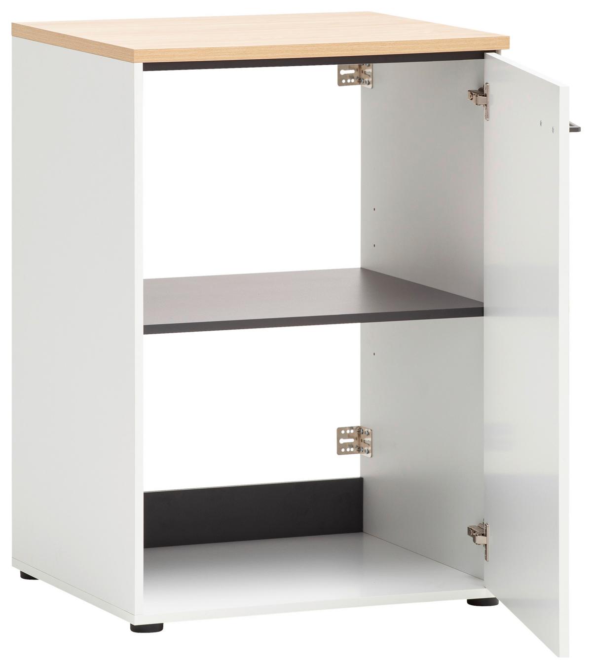 Mehrzweckschrank Solea Weiß/Eiche - Eichefarben/Anthrazit, MODERN, Holzwerkstoff/Kunststoff (67,1/95,8/60cm) - MID.YOU