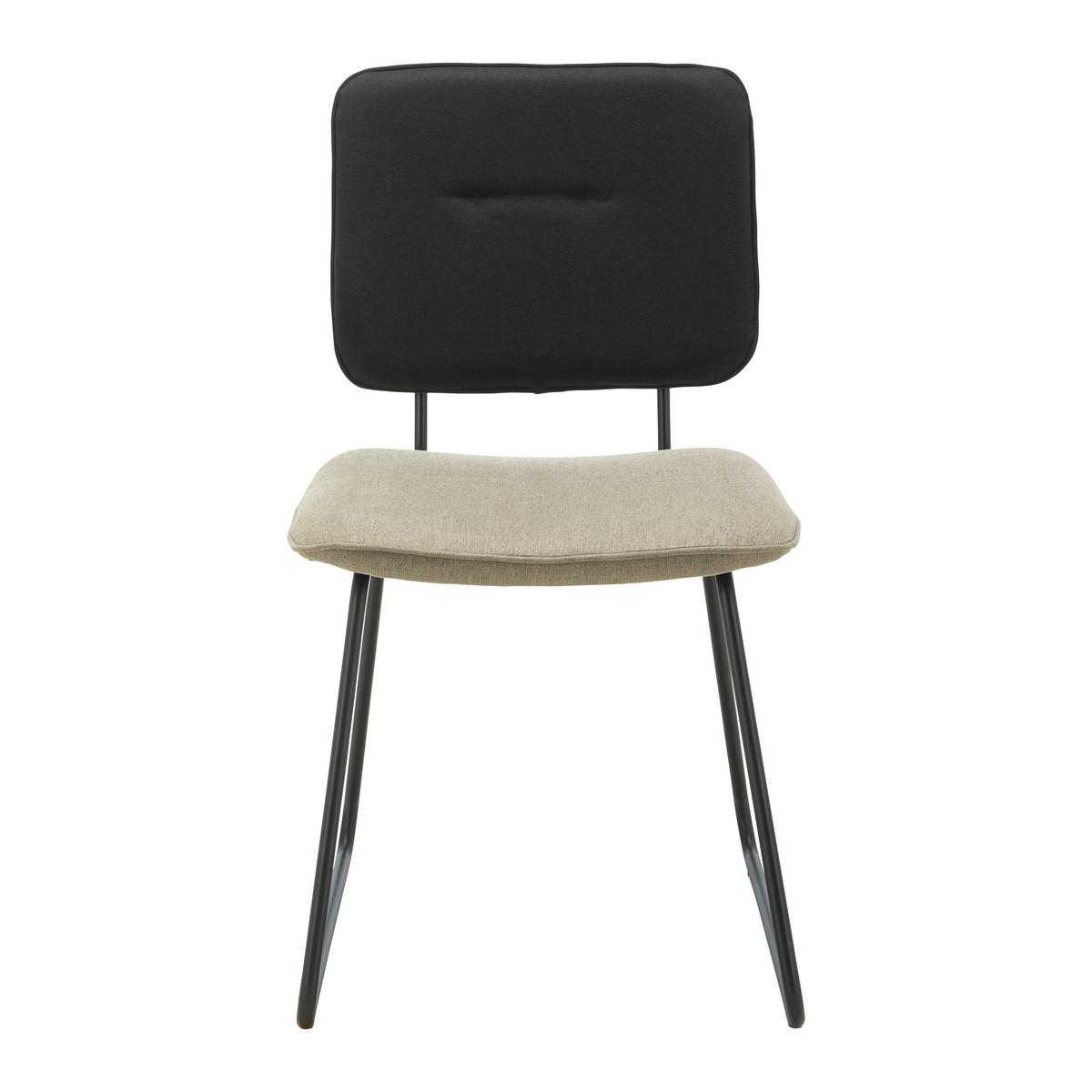 Stol Ava, Črna, Sivorjava - rjavosiva/črna, Moderno, kovina/tekstil (49/85/62cm) - Bessagi Home