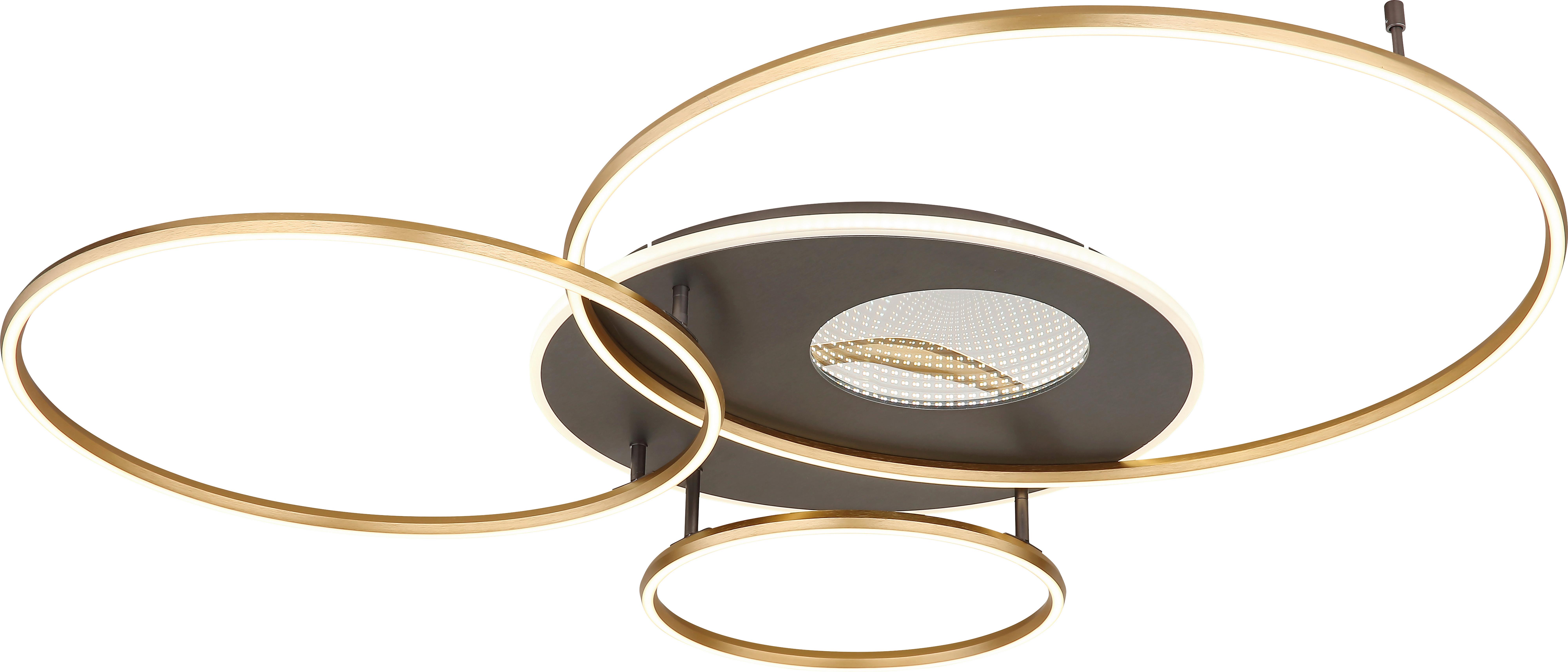 Led Plafonjera Befer - zlatna/opal, Moderno, metal/plastika (126,4/105,3/13cm) - Mömax