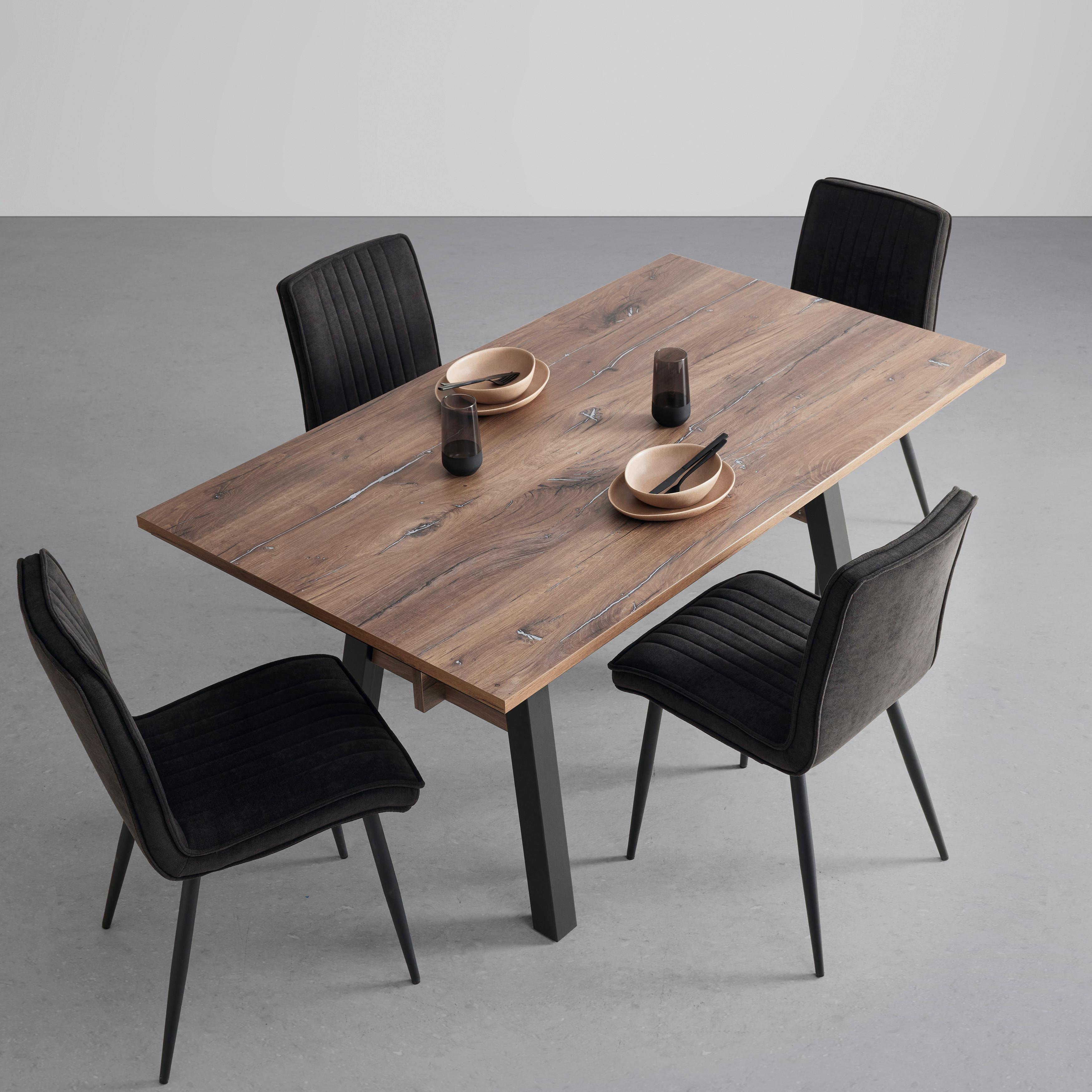 Esstisch Portofino in Evoke Eiche - Anthrazit, Basics, Holzwerkstoff (160/90/76cm) - Mömax