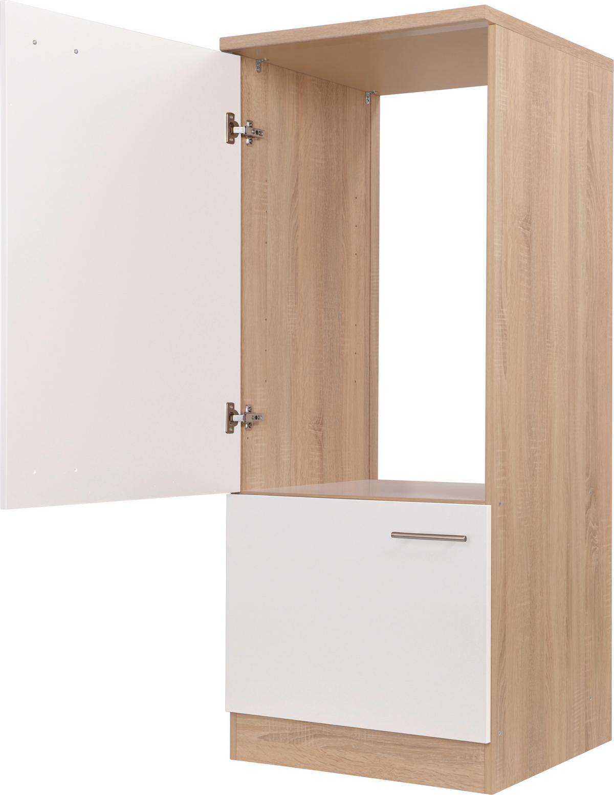 Omara Za Vgradno Napravo Merle, Barva Hrasta, Bela - srebrne barve/barve hrasta, Basics, kovina/leseni material (60/144,8/60cm) - Respekta