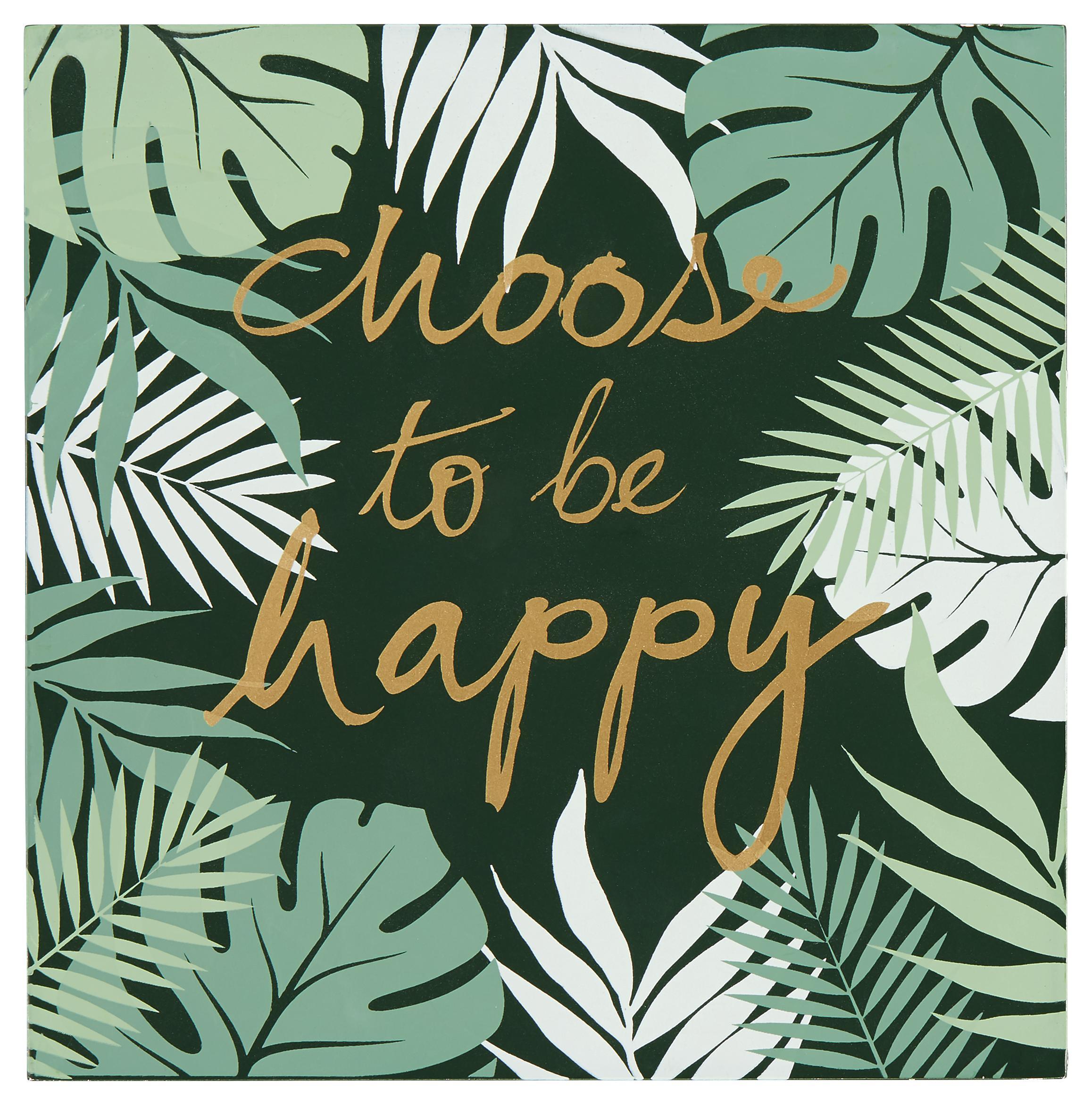 Holzbild Joana Grün/Weiß/Gold - Goldfarben/Weiß, Holzwerkstoff (20/20/3,5cm) - Mömax modern living