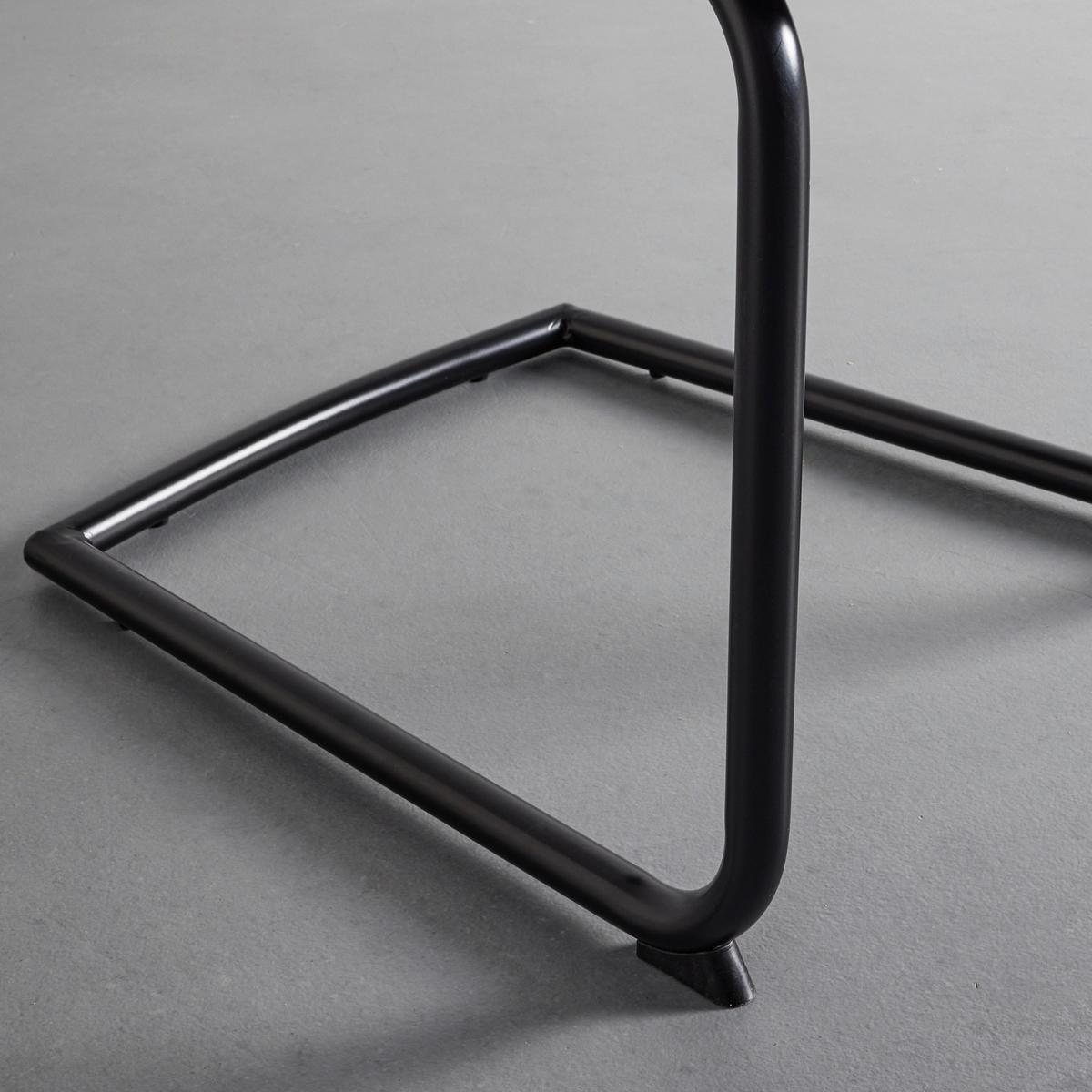 KRZESŁO NA PŁOZIE MARILEA - jasnoszary/czarny, Modern, metal/tkanina (53/86/61cm) - Bessagi Home