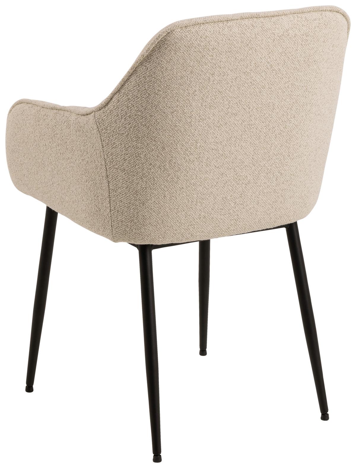 KRZESŁO Z PODŁOKIETNIKAMI BROOKE - kremowy/czarny, Trend, metal/tkanina (58/83/55cm) - MID.YOU