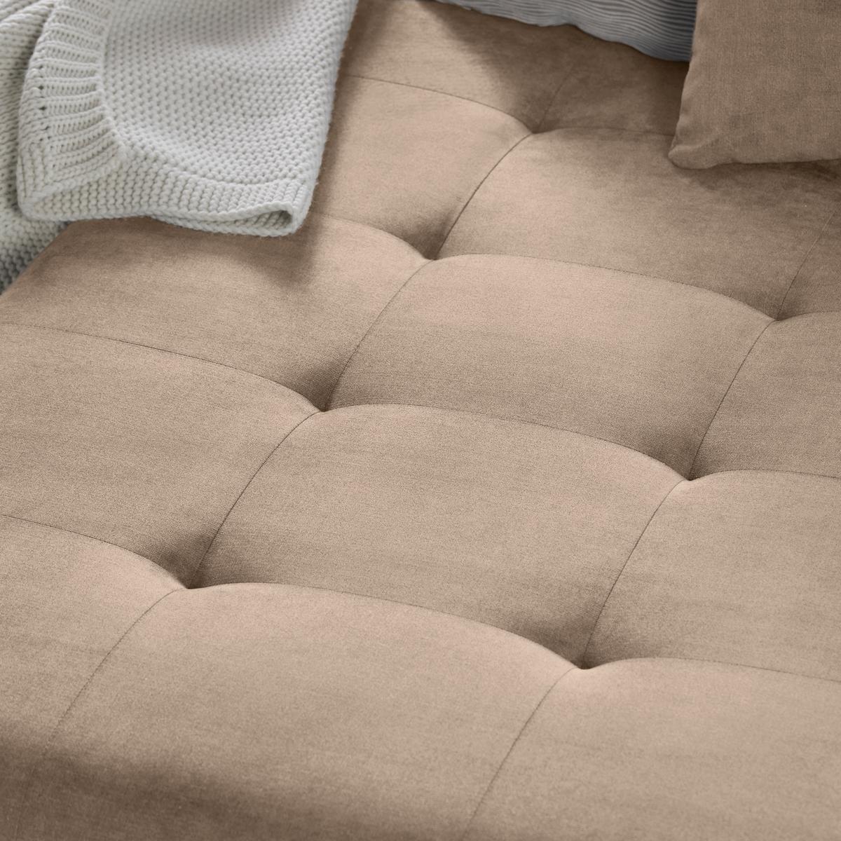 Wohnlandschaft Enrico Beige - Chromfarben/Beige, KONVENTIONELL, Kunststoff/Textil (303/88/185cm) - Mömax