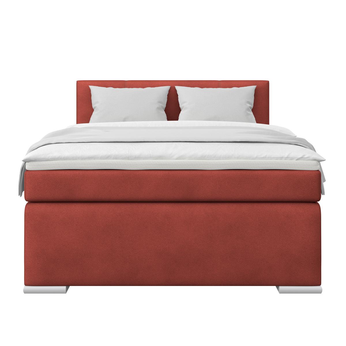 PAT BOXSPRING MIRA 1 - roșu închis, Basics, plastic/lemn (140/200cm)
