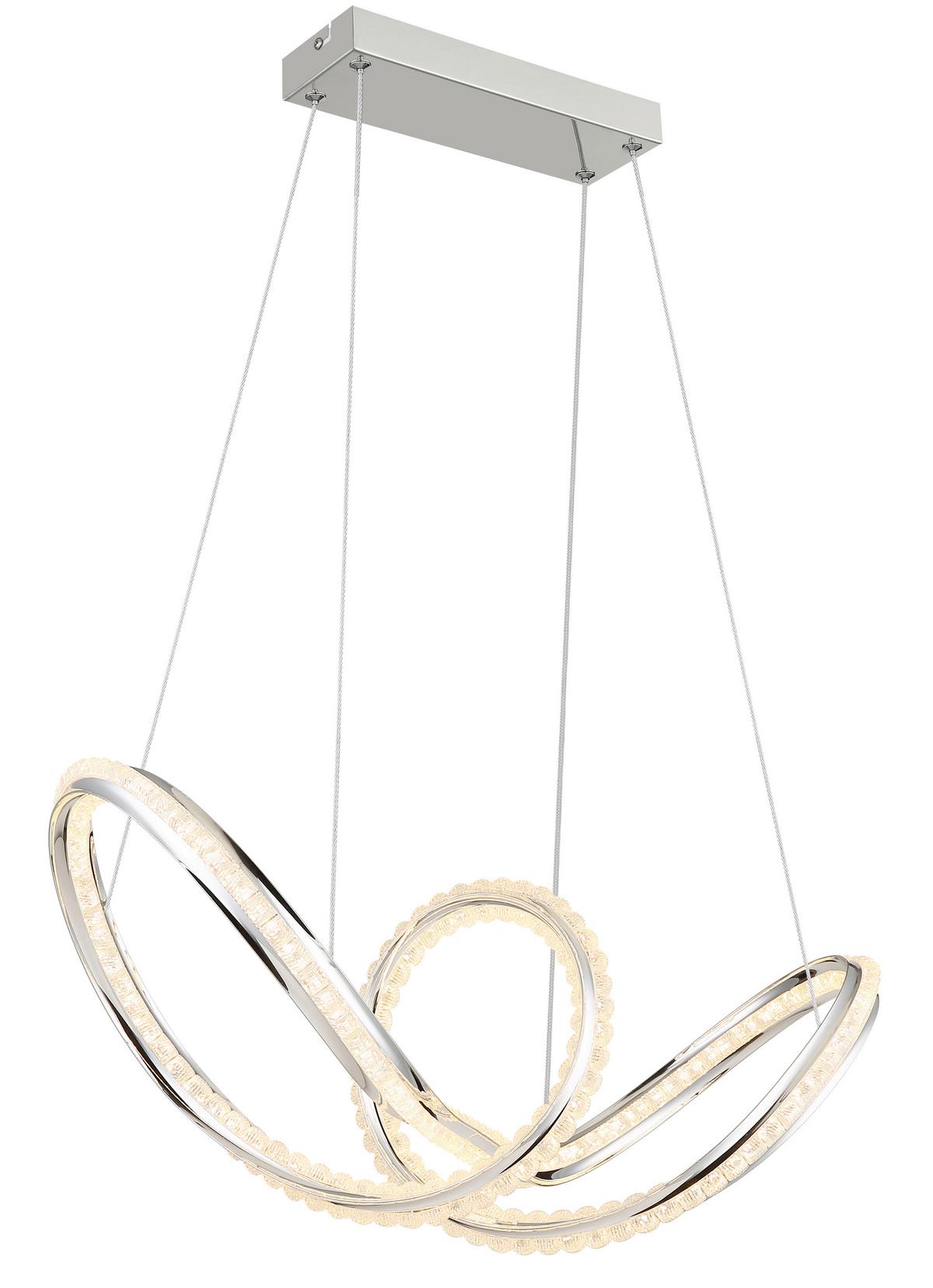 Led-hängeleuchte 67440h Evangeline - Klar/Chromfarben, Design, Kunststoff/Metall (60/28/120cm) - Globo