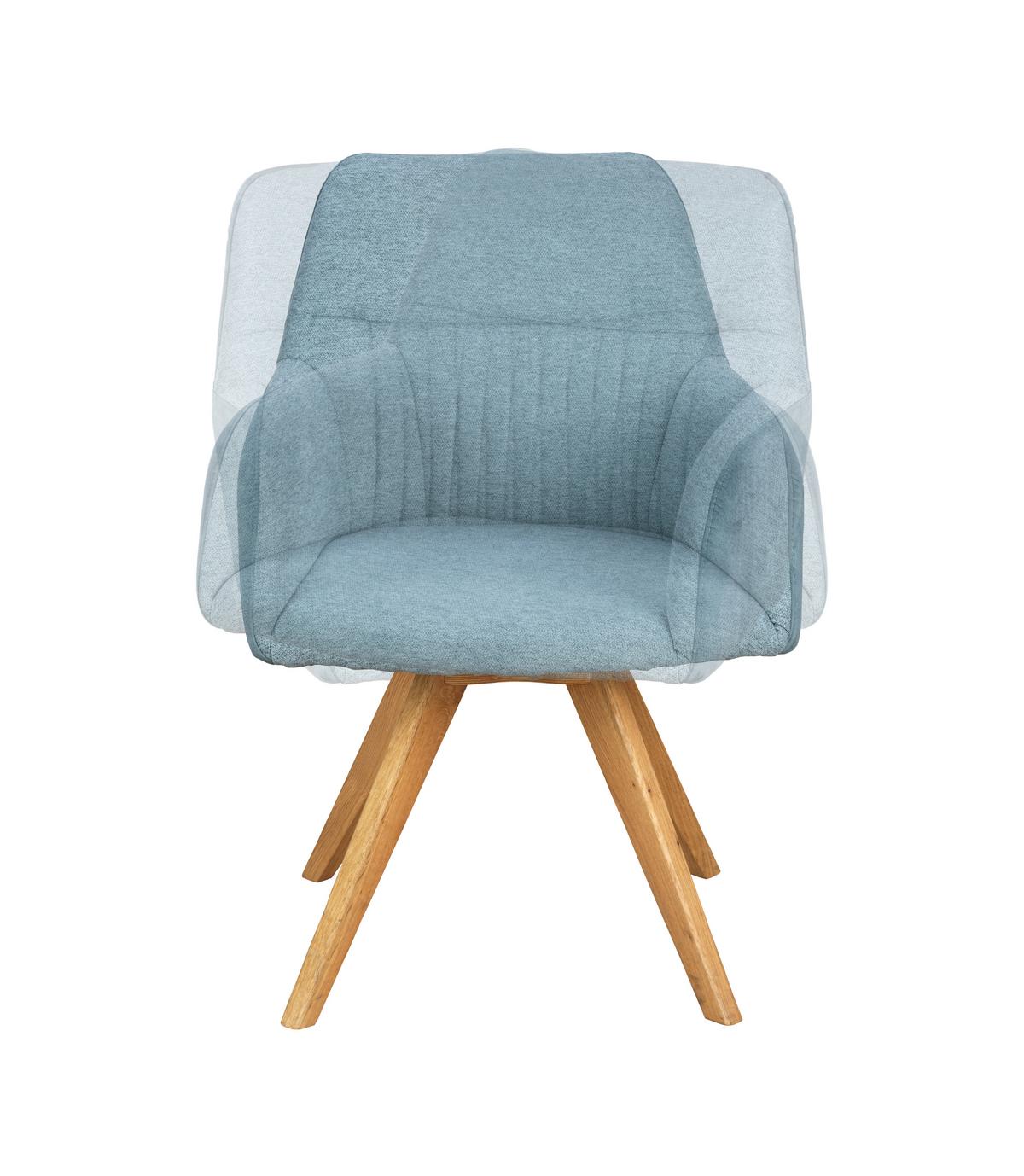 KRZESŁO Z PODŁOKIETNIKAMI VERONA - kolor dębowy/jadeitowa zieleń, Konventionell, drewno/tkanina (61/88/69cm) - Linea Natura