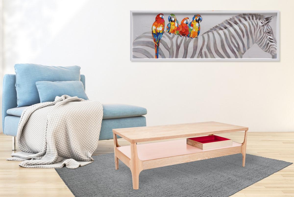Beistelltisch Avery Iii Esche / Rosa - Hellrosa/Eschefarben, Design, Holz (120/40/60cm) - Kayoom