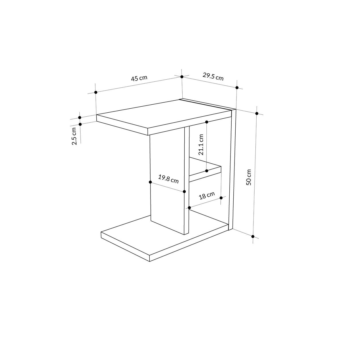 Beistelltisch Komoti ca. 50x45x30 cm Sonoma Eiche - Sonoma Eiche, Design, Holzwerkstoff (50/45/29.5cm) - Livetastic