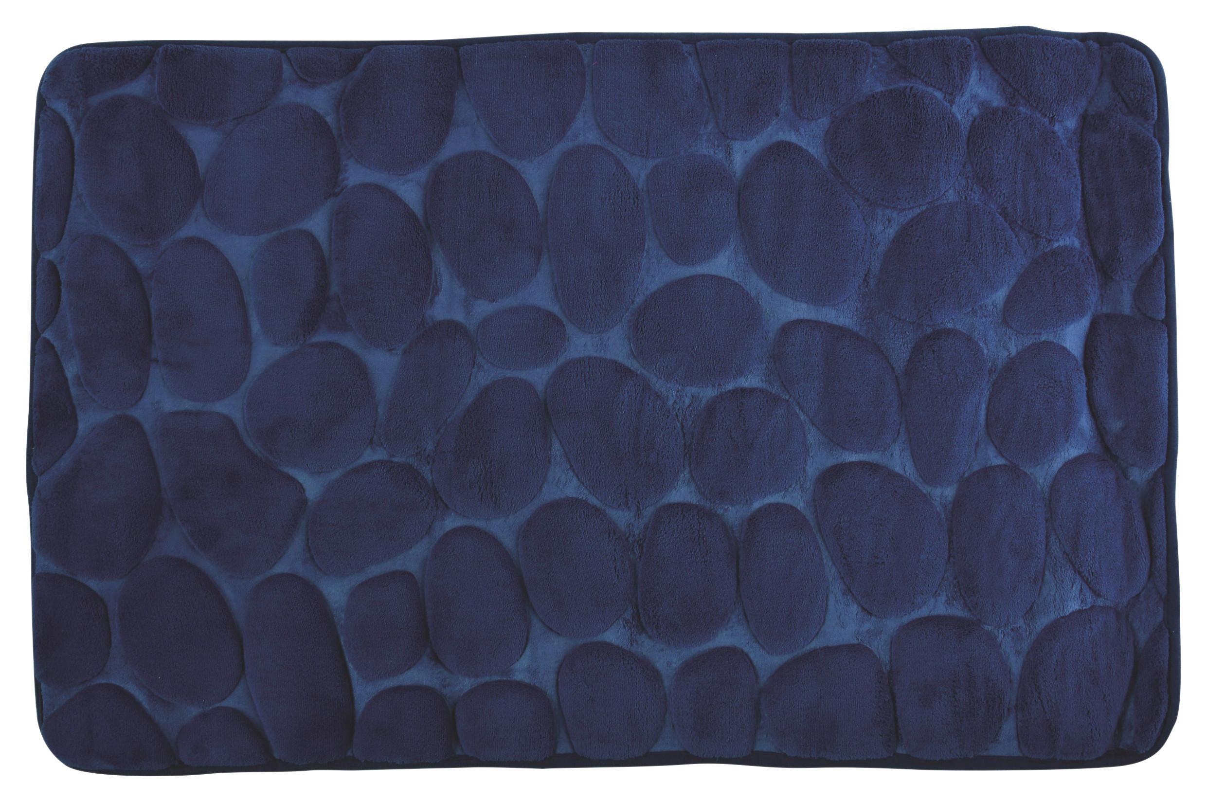 Badteppich 141057 Kiesel - Dunkelblau, Konventionell, Textil (50/80cm) - Spirella