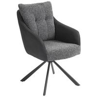 KRZESŁO Z PODŁOKIETNIKAMI BARI - antracytowy/czarny, Design, metal/tkanina (59/93/69cm) - Novel