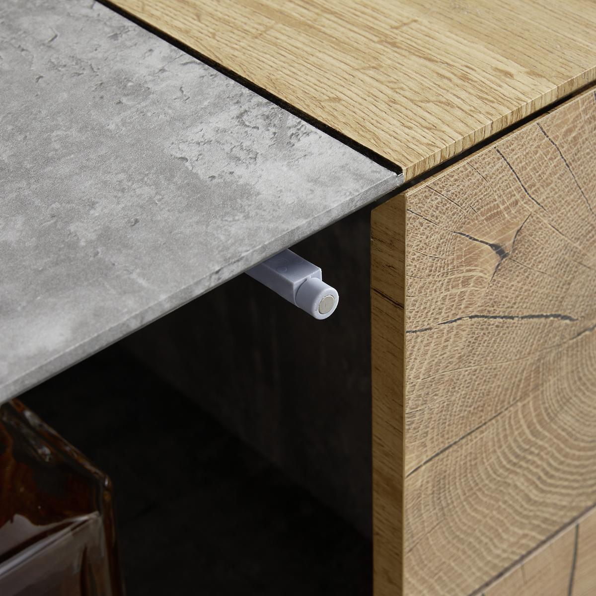 Moderna Komoda Casper, Barva Betona In Hrasta - siva/barve hrasta, Moderno, les (120/75/40cm) - Bessagi Home