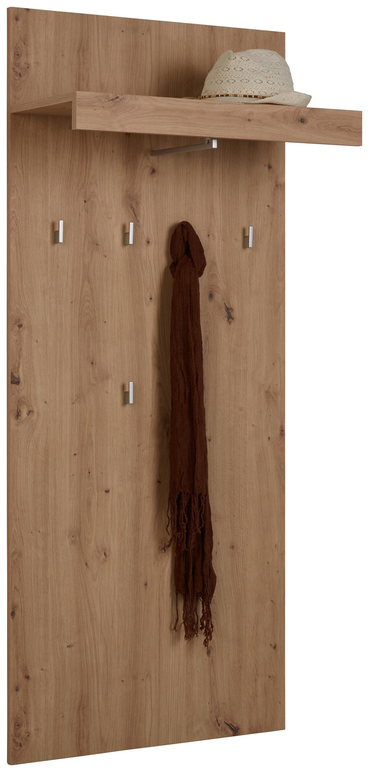 Garderobenpaneel in Eichefarben mit 6 Haken - Eichefarben, Konventionell, Holzwerkstoff (65/148/28cm) - Mömax