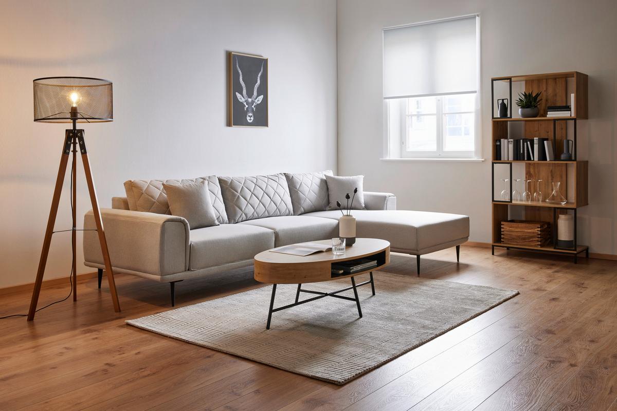 Stoječ Regal Geny, Črna, Barva Hrasta - črna/barve hrasta, Moderno, kovina (80/178/40cm) - Bessagi Home