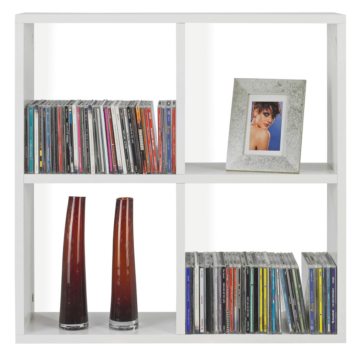 Falipolc Fehér 4 Tárolórésszel Alex - fehér, Modern, faalapú anyag (60/60/18cm) - Best Price