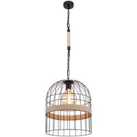 HÄNGELEUCHTE HALIA D: 35 CM BRAUN - Schwarz/Braun, Natur, Naturmaterialien/Metall (35/140cm) - Globo