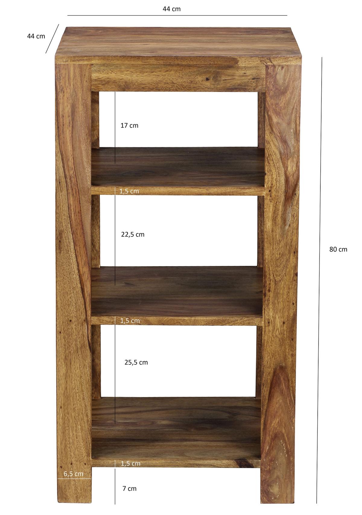 Standregal "Mumbai", aus Sheesham - Sheeshamfarben, MODERN, Holz (44/80/44cm) - MID.YOU