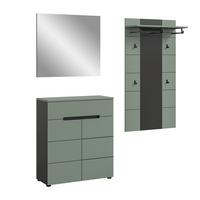 Predsoba Canu, Sivozelena, 3-Delna - siva/sivozelena, Design, leseni material (175/190/37cm) - Livetastic