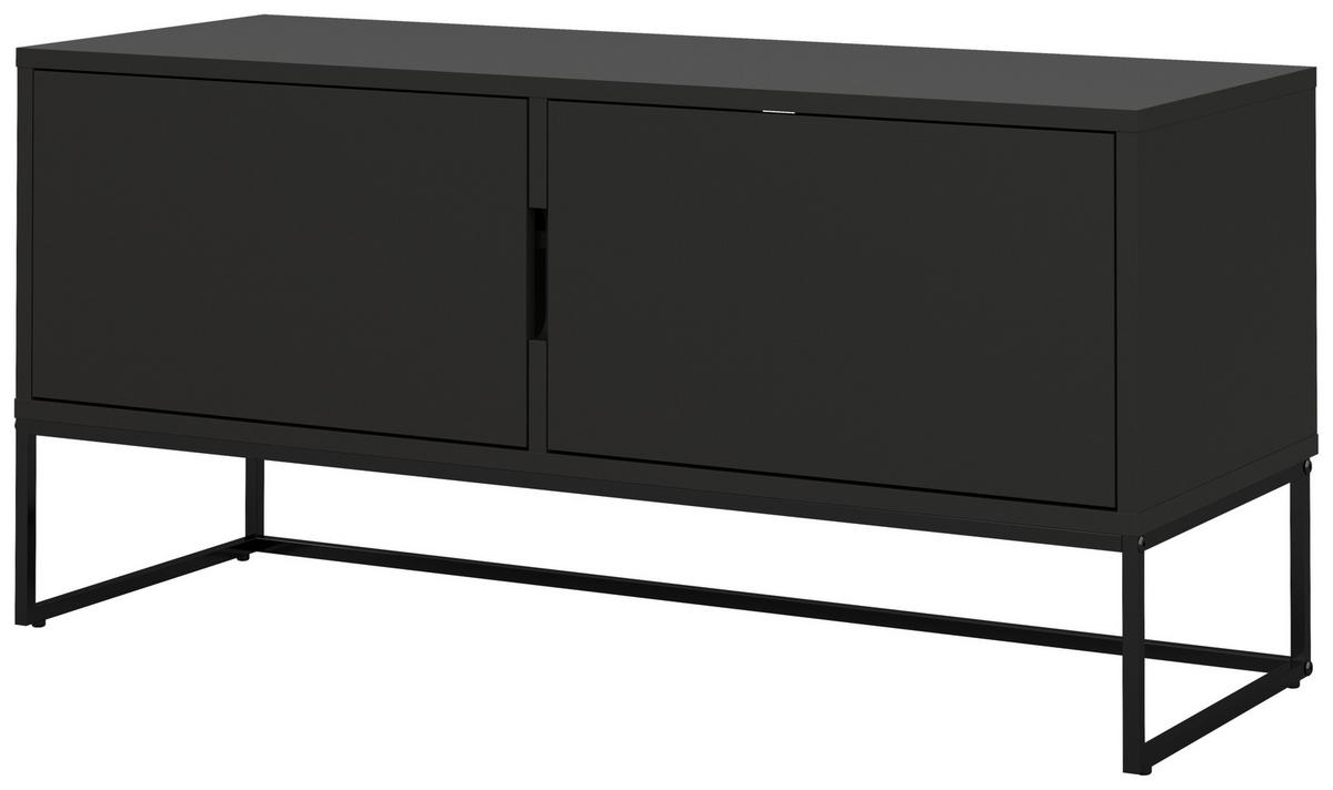 KOMODA NISKA LIPP - czarny, Design, materiał drewnopochodny/metal (118/57/43cm)