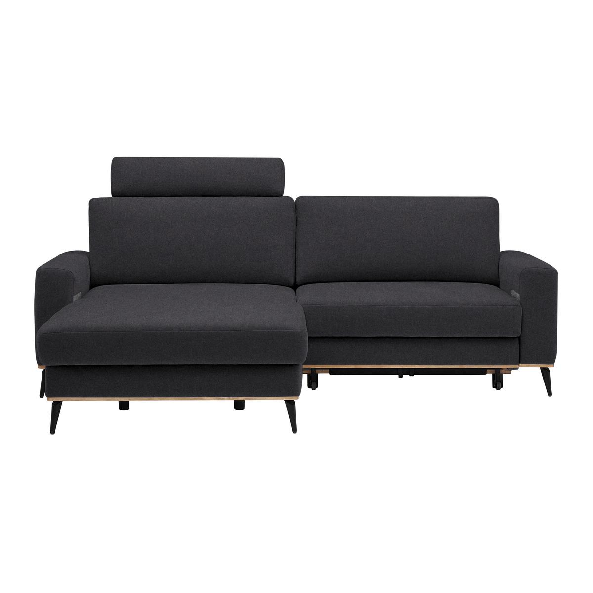 Wohnlandschaft Romeo Platinfarben - Platinfarben/Schwarz, KONVENTIONELL, Textil/Metall (167/87/234cm) - Zandiara