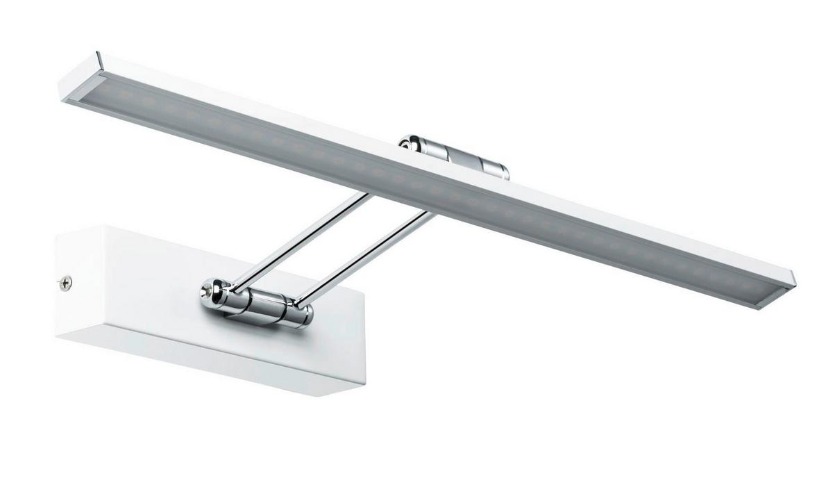Bilderleuchte Beam Fifty in Weiß/Chromfarben max. 7 W - Chromfarben/Weiß, Basics, Metall (45/4,6/4,6cm) - Paulmann