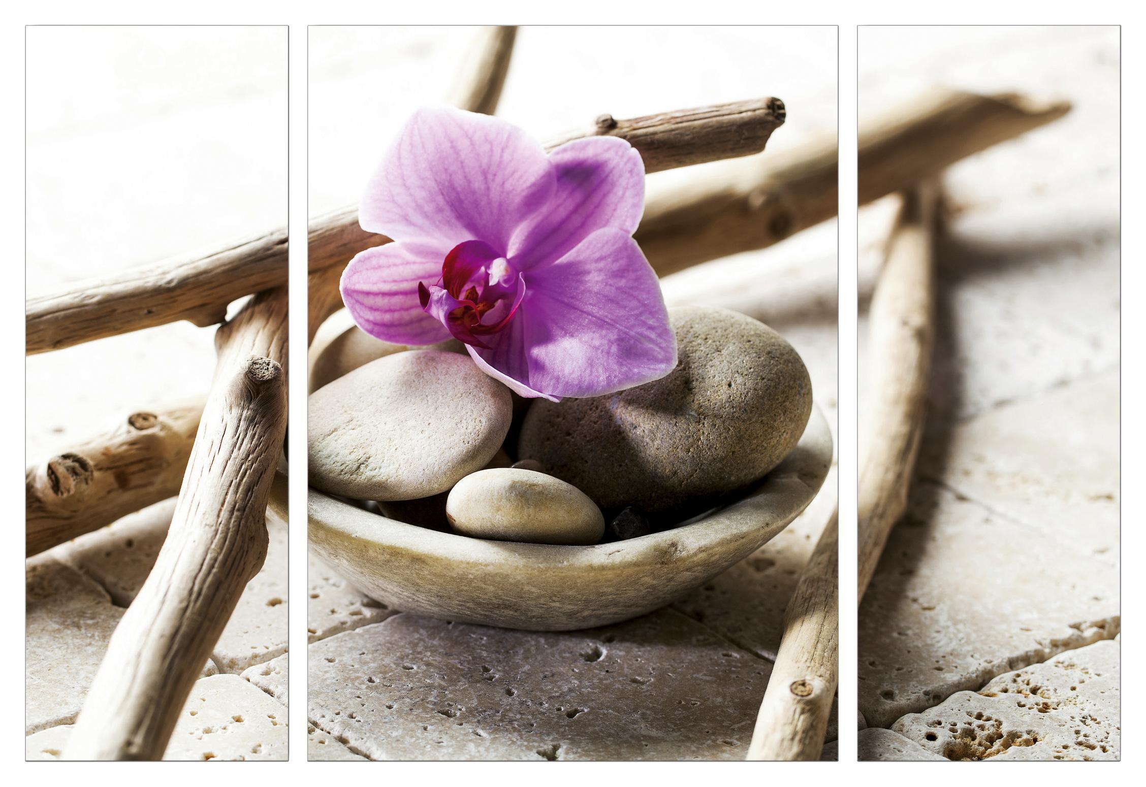 Keilrahmenbild Marius Grau/Lila - Pink/Beige, Holzwerkstoff/Textil (116/80/1.8cm)