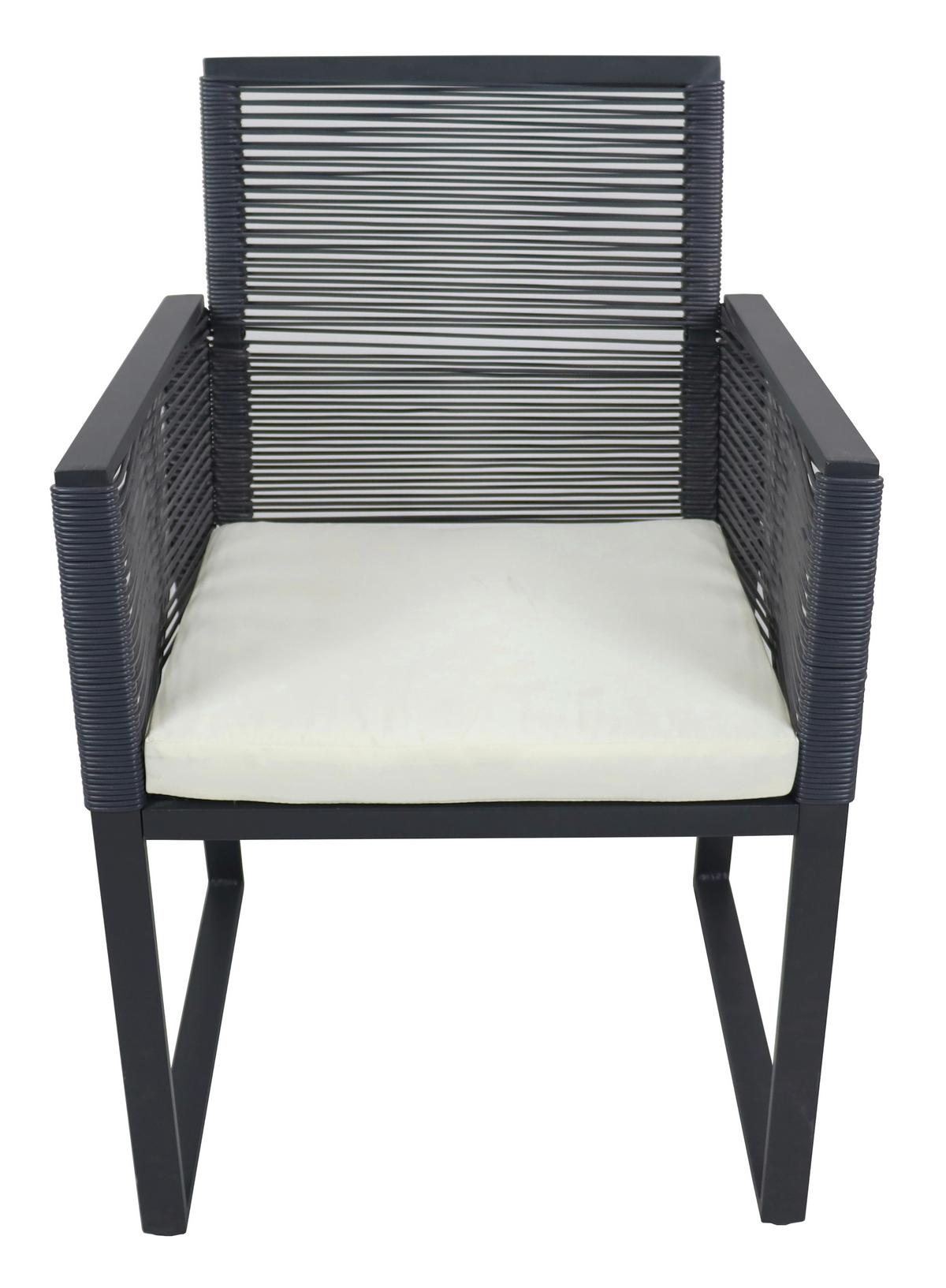 Gartenset Fidola 3-tlg. Schwarz - Schwarz, MODERN, Glas/Kunststoff - MID.YOU