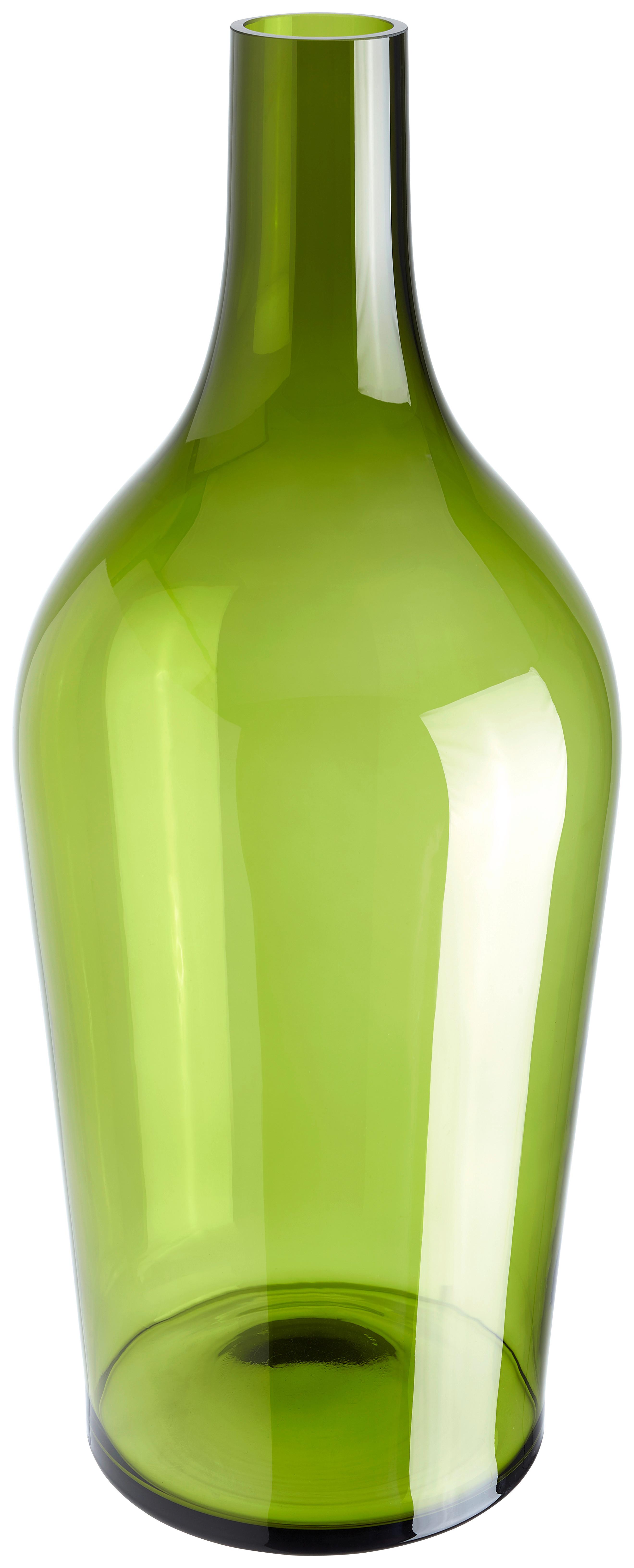 Vase Olviva in Olivgrün handgemacht - Olivgrün, ROMANTIK / LANDHAUS, Glas (27,5/60cm) - Premium Living