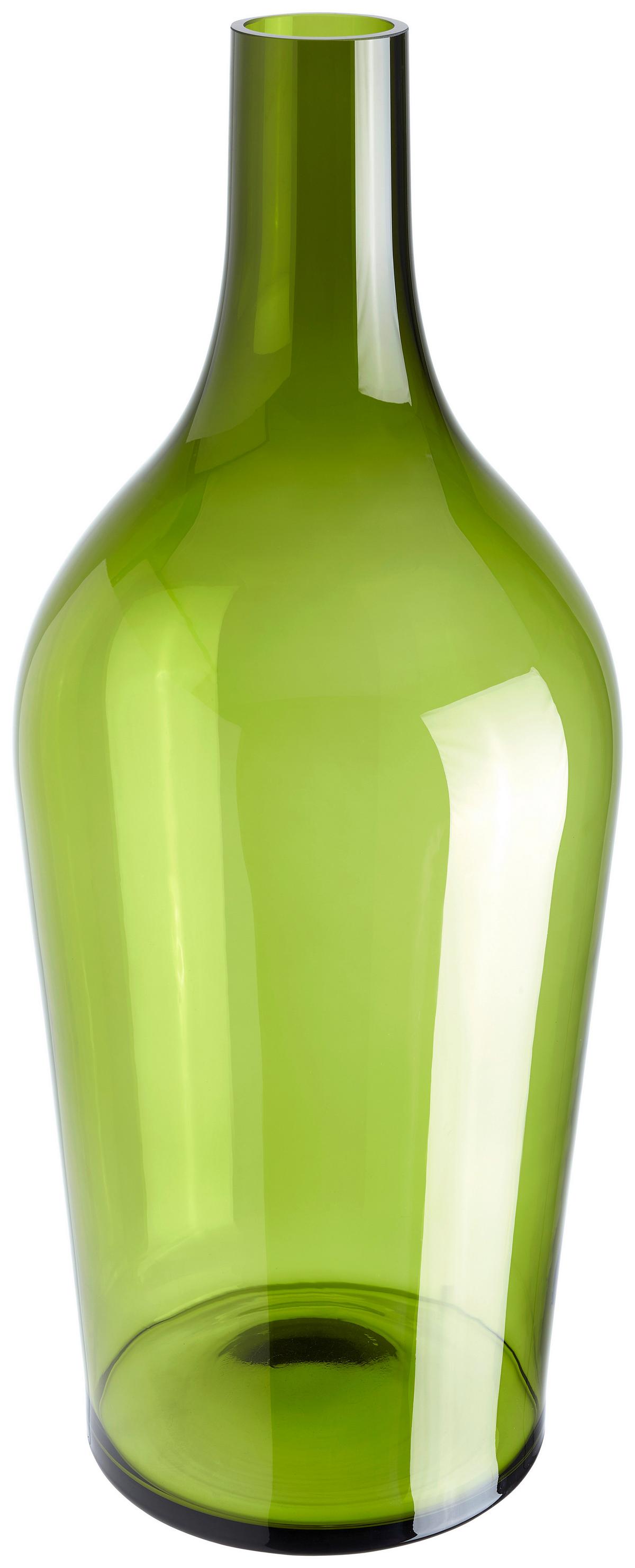 Vase Olviva in Olivgrün handgemacht - Olivgrün, ROMANTIK / LANDHAUS, Glas (27,5/60cm) - Premium Living
