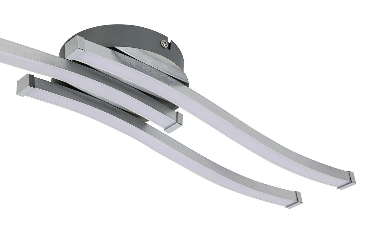 Plafonieră cu LED Rollim - culoare nichel/alb, Konventionell, plastic/metal (14/54,5/6,5cm) - Mömax
