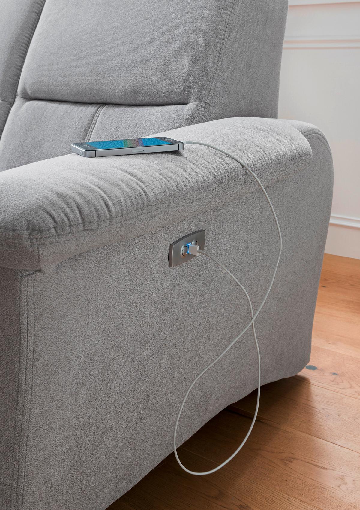 Ecksofa Parole Dunkelgrau Struktur - Wildeiche/Dunkelgrau, KONVENTIONELL, Holz/Textil (238/241cm) - Livetastic