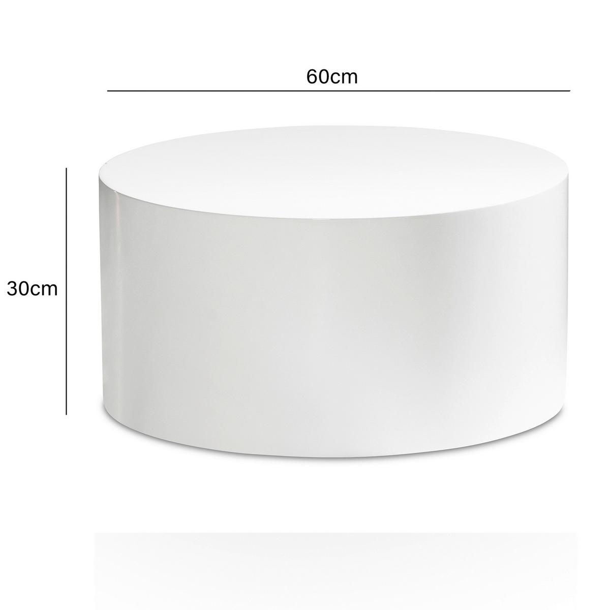 COUCHTISCH MONOBLOC - Weiss Hochglanz, Lifestyle, Holzwerkstoff (60/60/30cm) - Livetastic