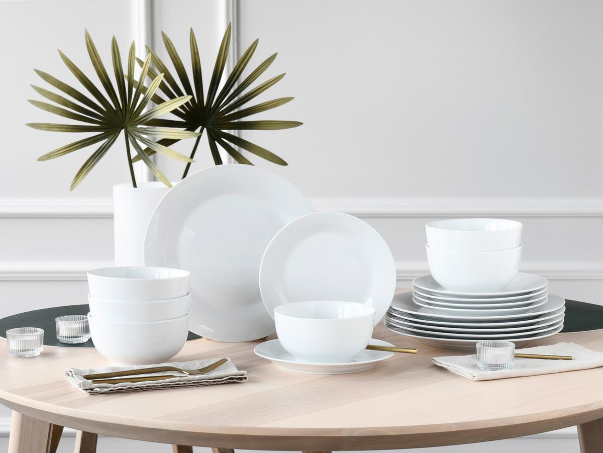 Jedilni Servis Base, 18-Delni - bela, Basics, keramika - Creatable
