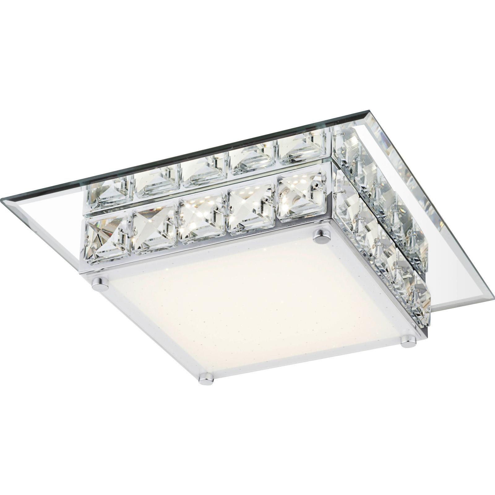 LED-Deckenleuchte Margo Chromfarben max. 12 Watt - Chromfarben, Basics, Glas/Metall (25/25/7cm) - Globo