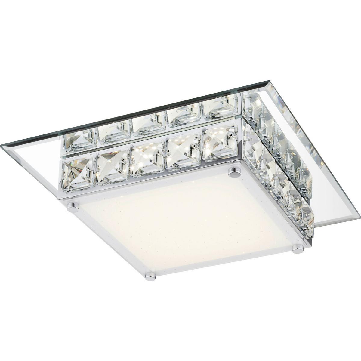LED-Deckenleuchte Margo Chromfarben max. 12 Watt - Chromfarben, Basics, Glas/Metall (25/25/7cm) - Globo
