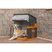Hundestrandkorb ca. 75x95 cm Grau/Schwarz - Schwarz/Grau, Basics, Holz/Kunststoff (75/95/6cm) - Gardenson
