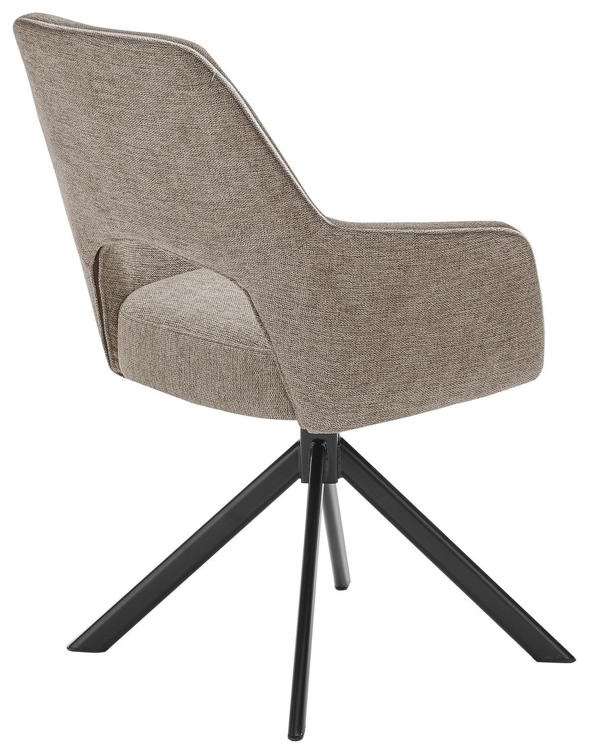 KRZESŁO Z PODŁOKIETNIKAMI WINSTON -MR- - czarny/taupe, Design, metal/tkanina (58/89/62cm) - SetOne by Musterring