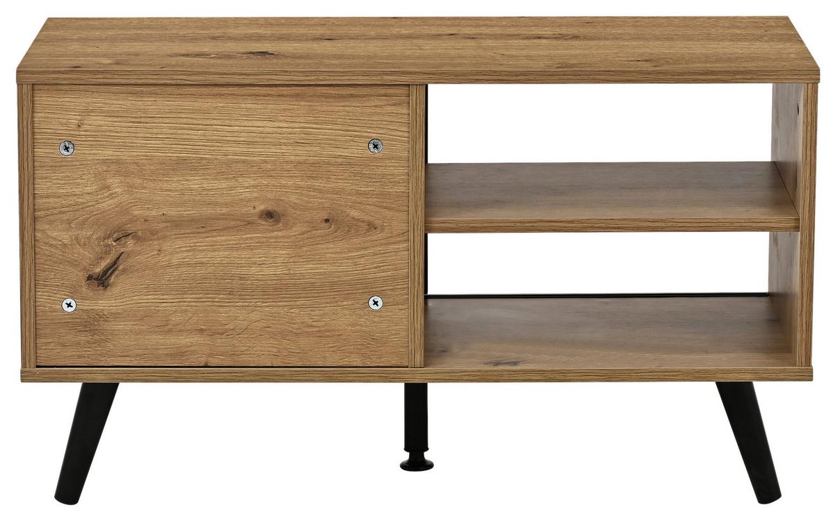 Tv Mizica Move - črna/hrast artisan, Moderno, kovina/leseni material (80/46/35cm) - Based