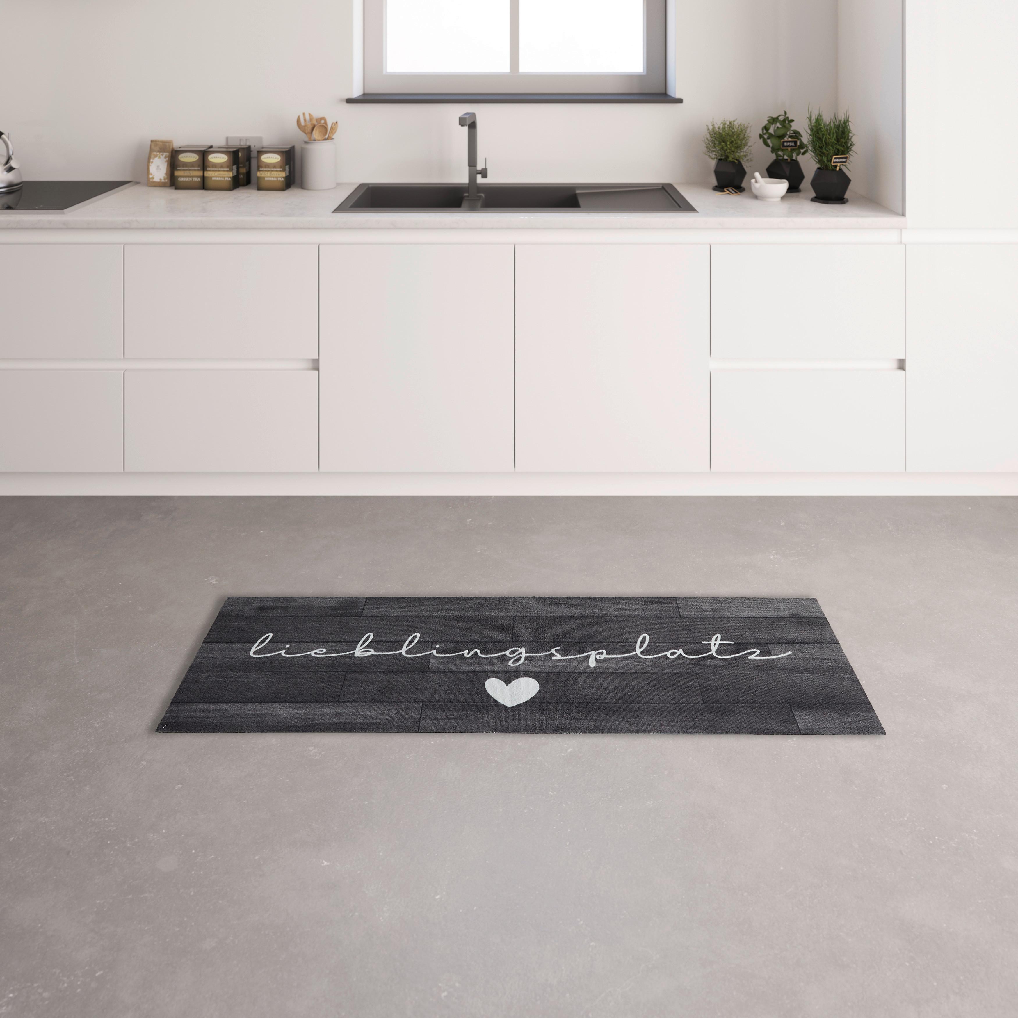 Läufer Lieblingsplatz Wood in Grau ca. 50x150cm - Dunkelgrau, Basics, Kunststoff (50/150cm) - Modern Living