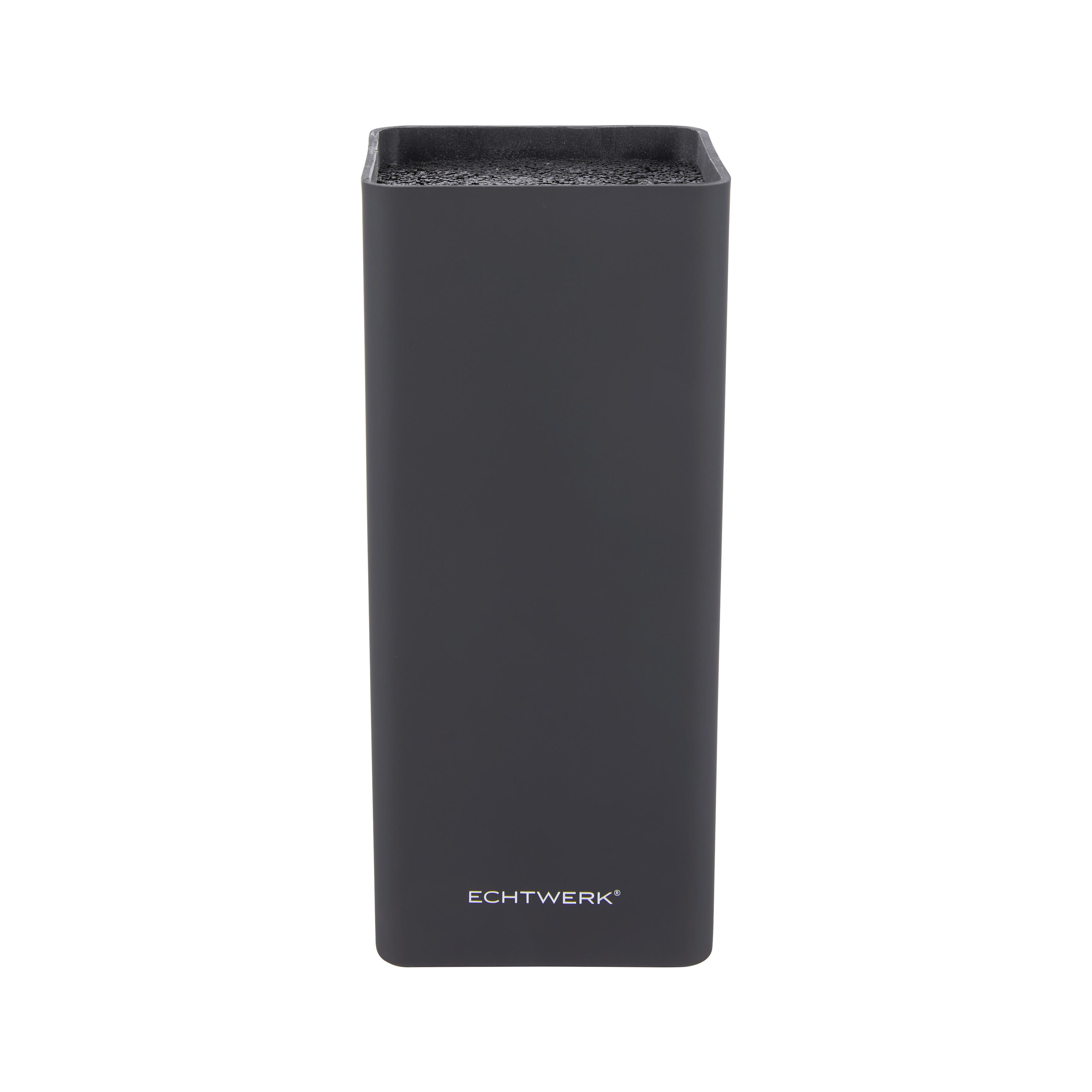 Messerblock Square aus Kunststoff in Schwarz - Schwarz, Design, Kunststoff (22,8/10,7/10,7cm) - Echtwerk