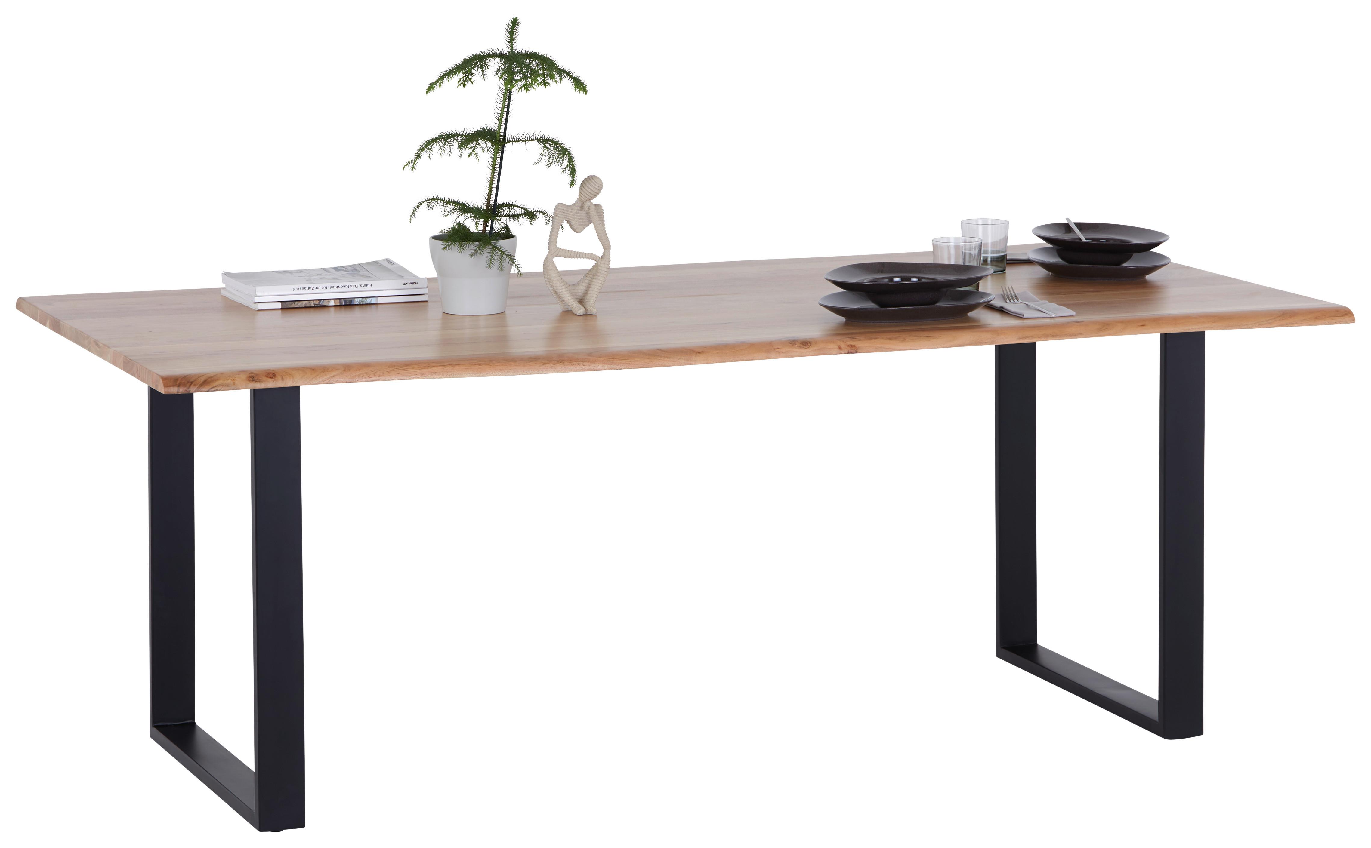 Jedilna Miza Mundra 200, 200x90, Akacija - črna/barve akacije, Konvencionalno, les (200/76/90cm)