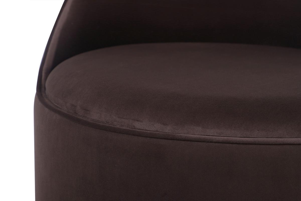 DREHHOCKER VIKTOR 125 - Goldfarben/Braun, Design, Textil/Metall (52/68cm) - Kayoom