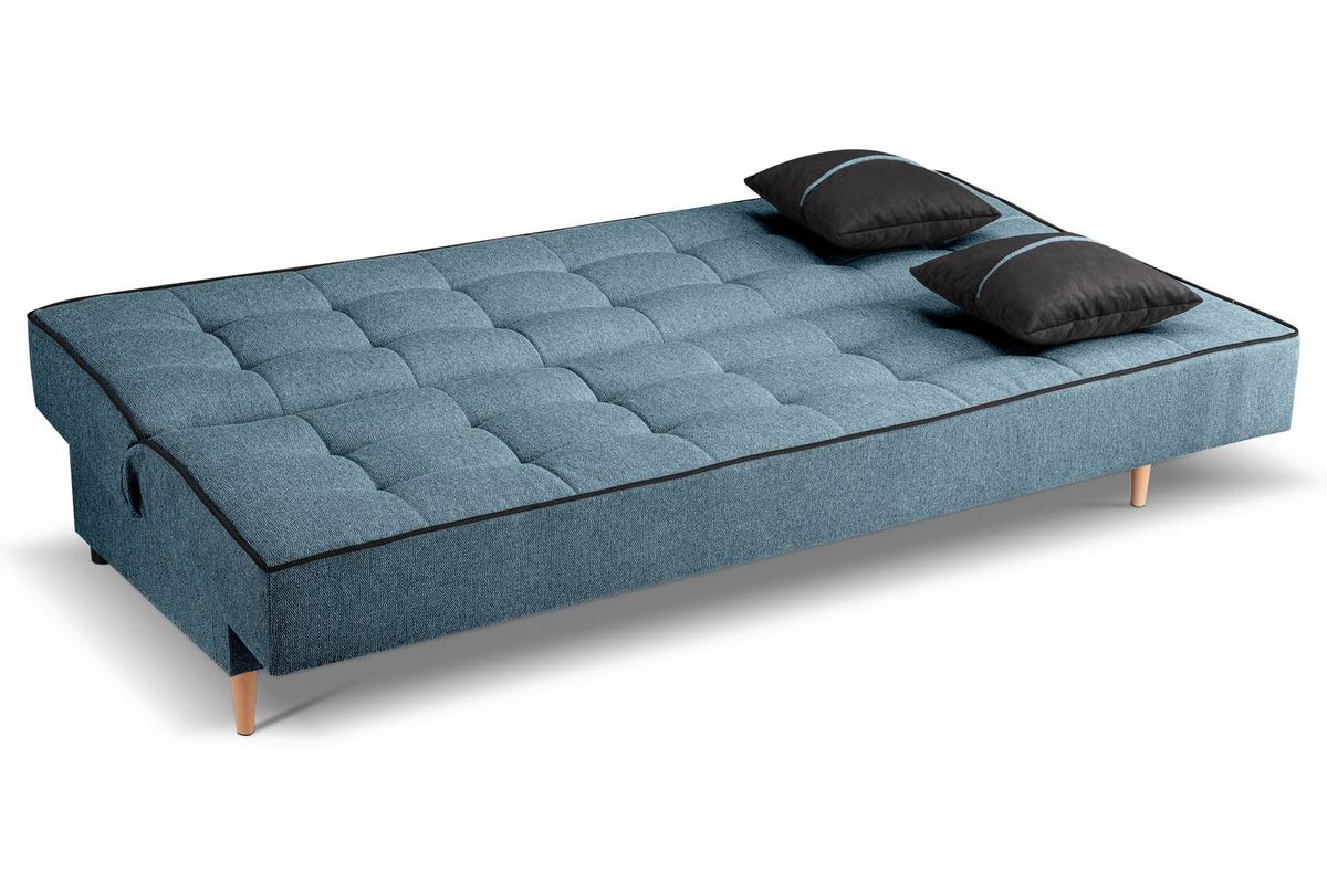 Schlafsofa Bono Blau - Blau/Hellbraun, Basics, Holz/Textil (199/91/91cm) - MID.YOU
